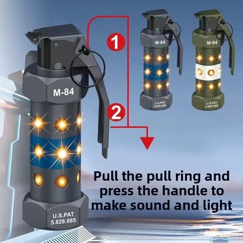 Outdoor Camping Essential Gear - โมเดลระเบิดจำลอง Tactical M84 พร้อมไฟ LED กระพริบสำหรับเอาตัวรอด
