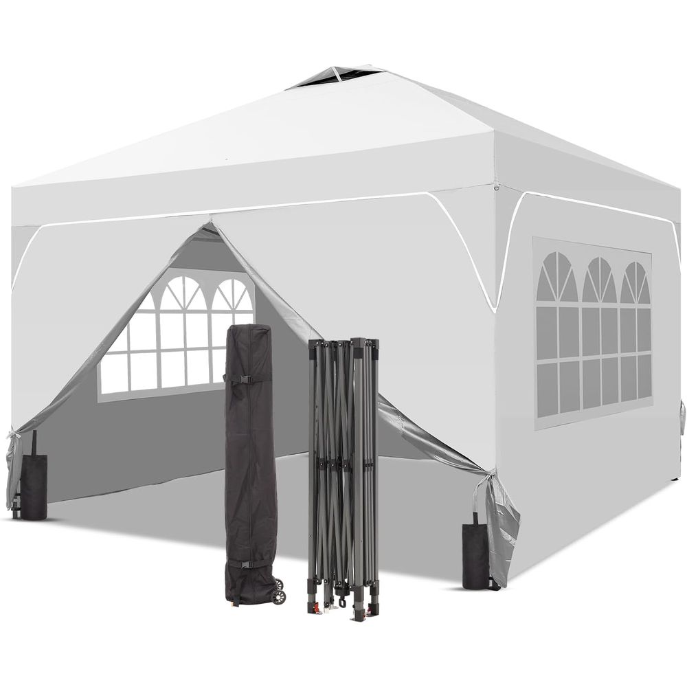 Outdoor Camping Gazebo - เต็นท์ 1212T พร้อมระบบติดตั้งแบบกดเพียงครั้งเดียว ติดตั้งง่าย มาพร้อมผนัง 4
