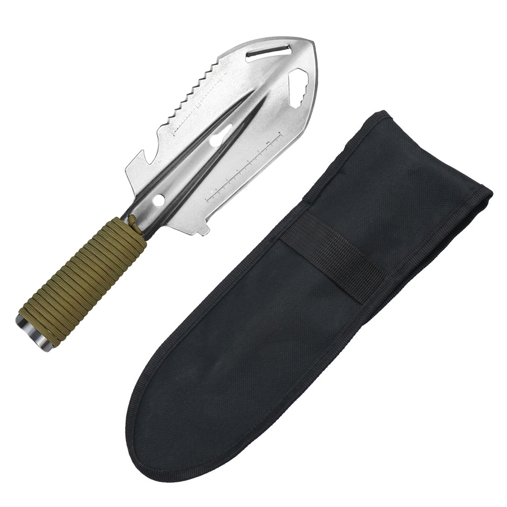 Outdoor Camping Essential Gear - พลั่วเอนกประสงค์ พกพาสะดวก ใช้สำหรับตั้งแคมป์ เอาตัวรอดกลางแจ้ง ป้องกันตัว และทำสวน