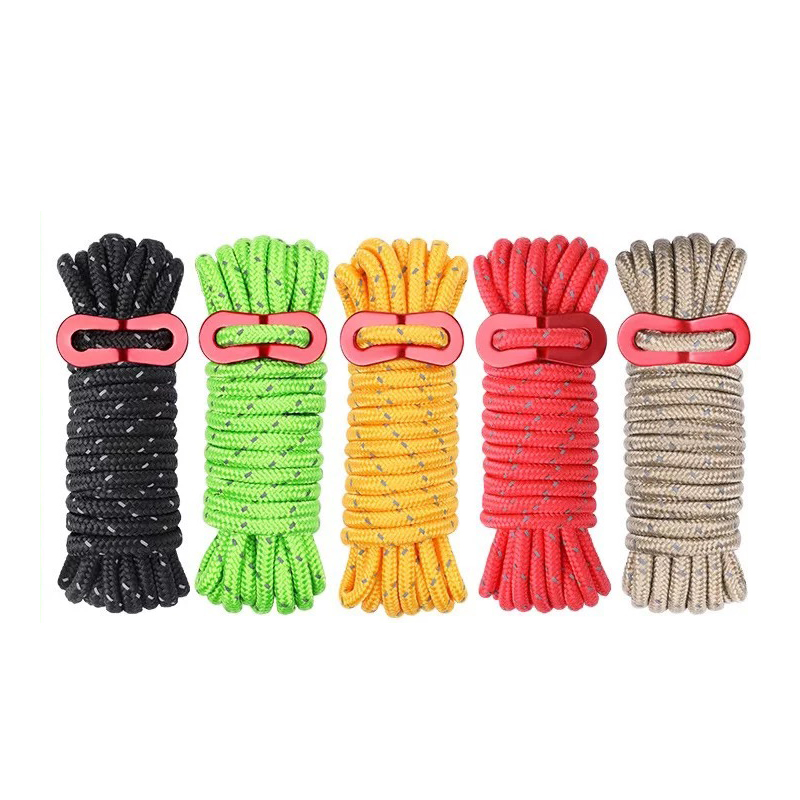 Outdoor Camping Extension Cord - 4 M สะท้อนแสง Guy Lines เต็นท์สายไฟ