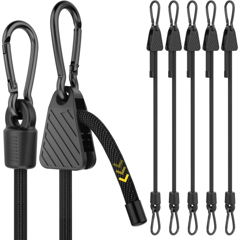 Outdoor Camping Extension Cord - สายรัดยางยืดปรับได้ 1-6 ชิ้น พร้อมตะขอ 7-48 นิ้ว