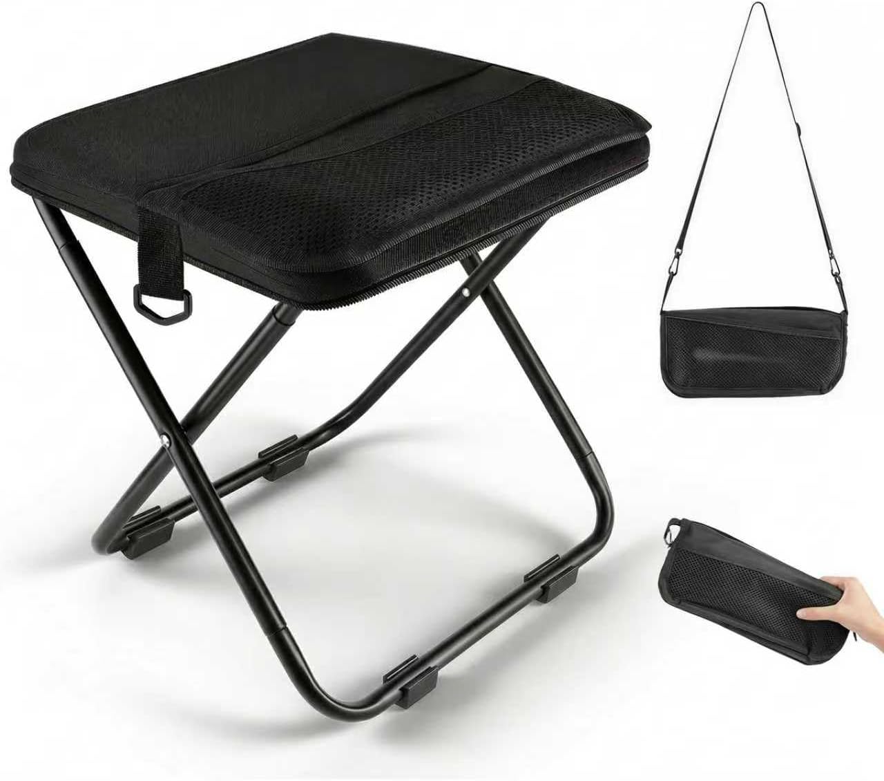 Outdoor Camping Outlet - เก้าอี้พับพกพาสำหรับตั้งแคมป์ GMOX: เก้าอี้พับได้สำหรับทุกสภาพพื้นผิว พร้อมกระเป๋าหิ้ว, ขาตั้งกันลื่น 4