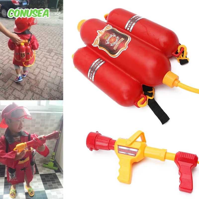 Outdoor Camping Games For Kids - Fire กระเป๋าเป้สะพายหลังปืนฉีดน้ําขนาดใหญ่ความจุ Fireman น้ําปืนดึงยิงฤดูร้อนสระว่ายน้ําชายหาดน้ําเกมกลางแจ้งของเล่นเด็กของขวัญ