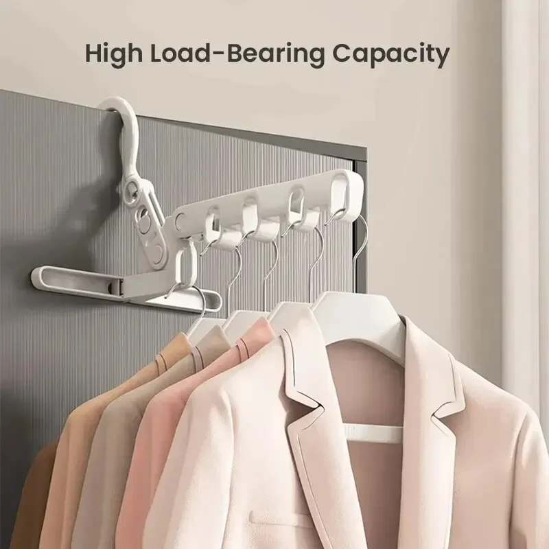 Camping Outdoor Clothing - ไม้แขวนเสื้อแบบพับได้ 5 รู, ราวตากผ้าสำหรับเดินทางกลางแจ้งสำหรับโรงแรม แคมป์ปิ้ง เดินป่า