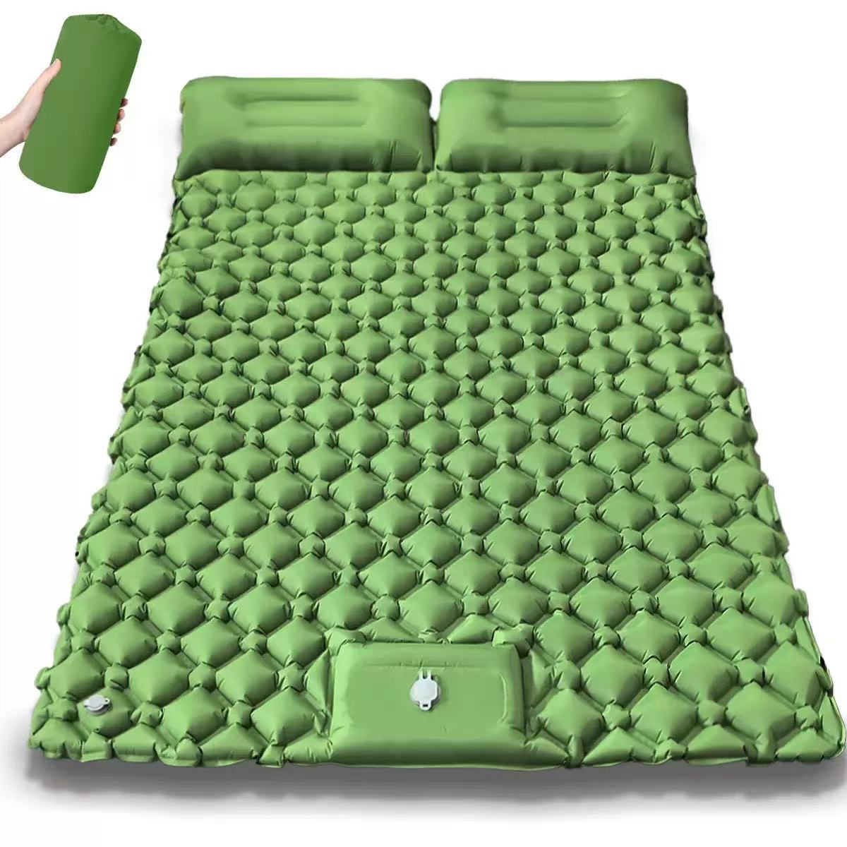 Camp Pillow Compressible - ที่นอนเป่าลมสำหรับตั้งแคมป์พร้อมหมอน ที่นอนเป่าลมสำหรับนักท่องเที่ยวกลางแจ้ง ที่นอนเป่าลมอัตโนมัติสำหรับการเดินป่าและปีนเขา ลดราคาพิเศษ