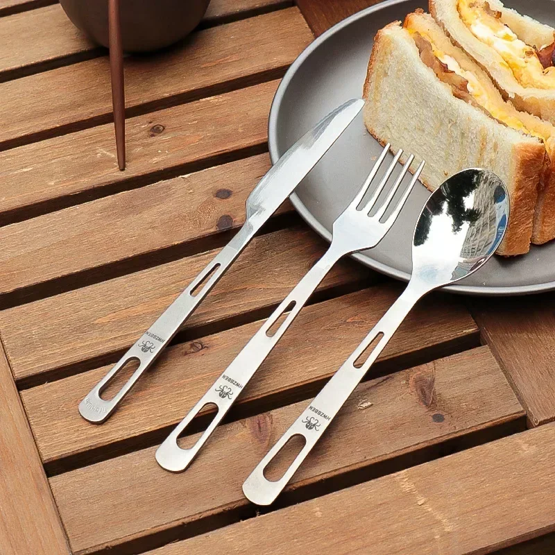 Outdoor Camping Dining Set - Hwzbben ชุดมีดส้อมช้อนไทเทเนียมแบบพกพาใช้บนโต๊ะอาหารปิกนิกตั้งแคมป์เครื่องมือทำครัวถ้วยชามน้ำหนักเบาพิเศษ