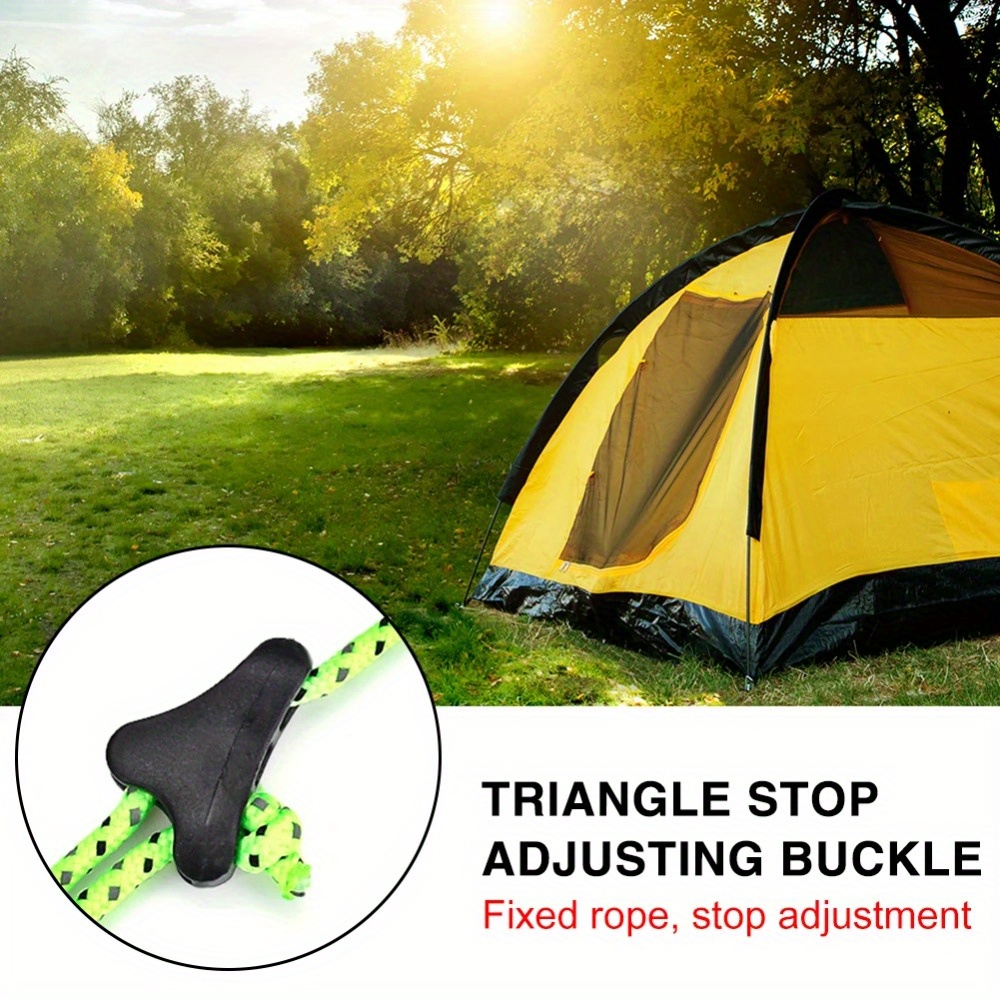 Outdoor Camping Extension Cord - 10pcs Camping เต็นท์เชือกหัวเข็มขัดสายไฟกระชับเครื่องมือ Fastener Adjuster เชือกลื่น
