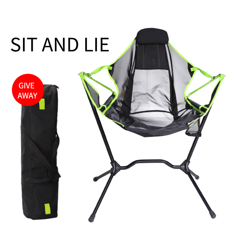 Outdoor Camping Rocking Chair - เก้าอี้โยกตั้งแคมป์กลางแจ้งแบบพับได้, สวิงในสวนสาธารณะ, เปลญวนสําหรับครอบครัว, เฟอร์นิเจอร์ชายหาด, ชุดสวน, เกมตกปลา,