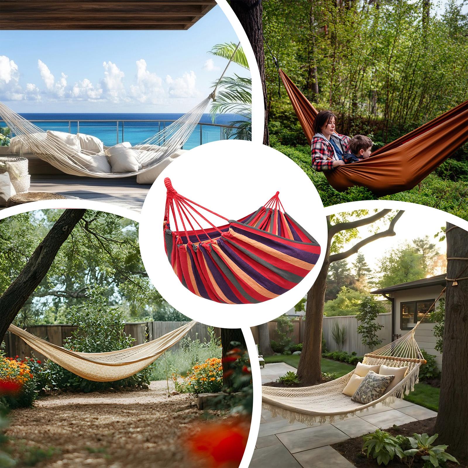 Camping Hammock - เปลญวนแบบพกพา 200x150 ซม. น้ำหนักเบา พกพาสะดวก สวิงสบายสำหรับผู้ใหญ่