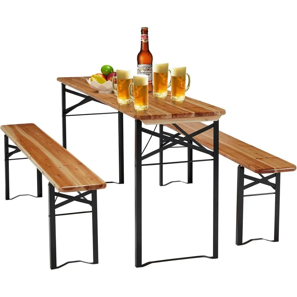 Outdoor Camping Dining Set - ชุดโต๊ะปิกนิกและม้านั่งแบบพกพา 70 ซม. 3 ชิ้น สำหรับ