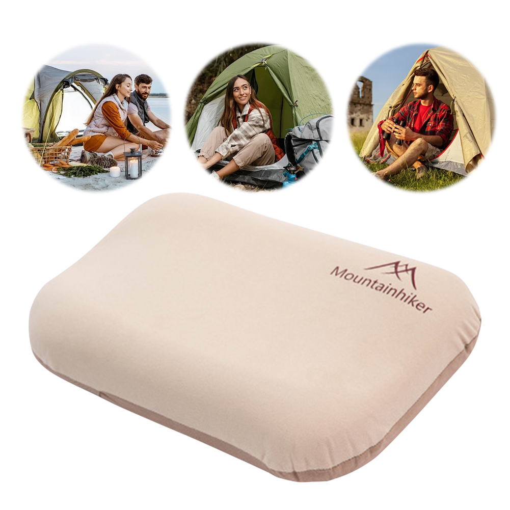 Camp Pillow Compressible - หมอนเป่าลมน้ำหนักเบาพิเศษ ป้องกันคอ หมอนนอนกลางแจ้ง หมอนเดินทางแบบบีบอัดได้ตามหลักสรีรศาสตร์ สำหรับการตั้งแคมป์ ท่องเที่ยว