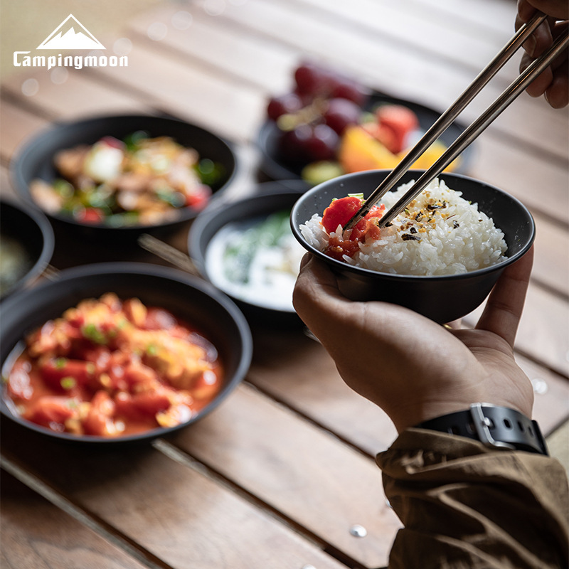 Outdoor Camping Korea - ชุดอุปกรณ์ทำอาหารแคมป์ปิ้ง CAMPINGMOON ชาม จาน สแตนเลส 304