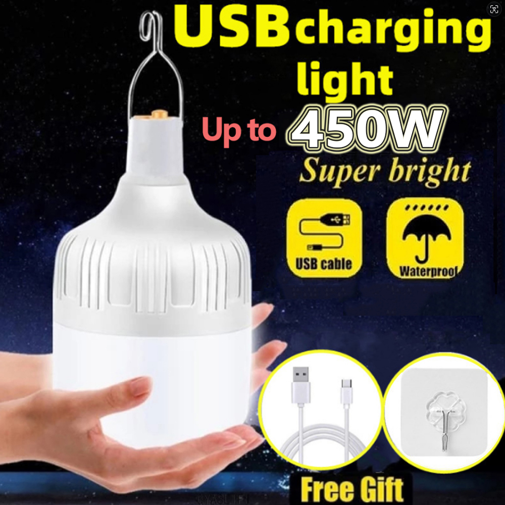 Outdoor Camping Gazebo - ไฟบาร์บีคิวพกพาสำหรับตั้งแคมป์กลางแจ้ง ไฟ LED ชาร์จ USB ได้
