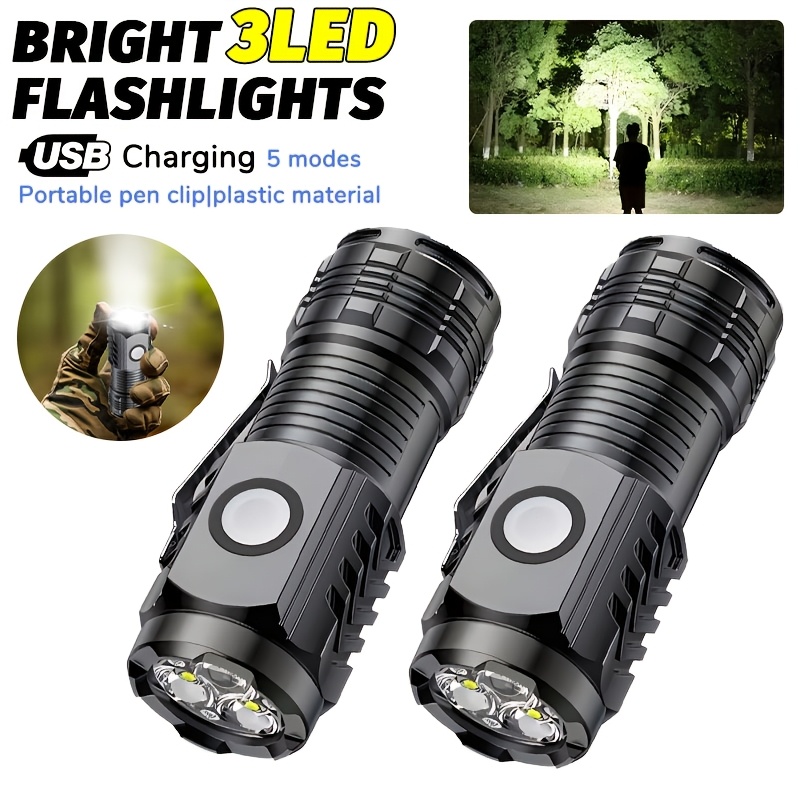 Outdoor Camping Items - ไฟฉายพกพาขนาดเล็กแบบ LED พลังสูง ใช้ได้ที่ปลายนิ้ว กันน้ำ เหมาะสำหรับเดินป่า