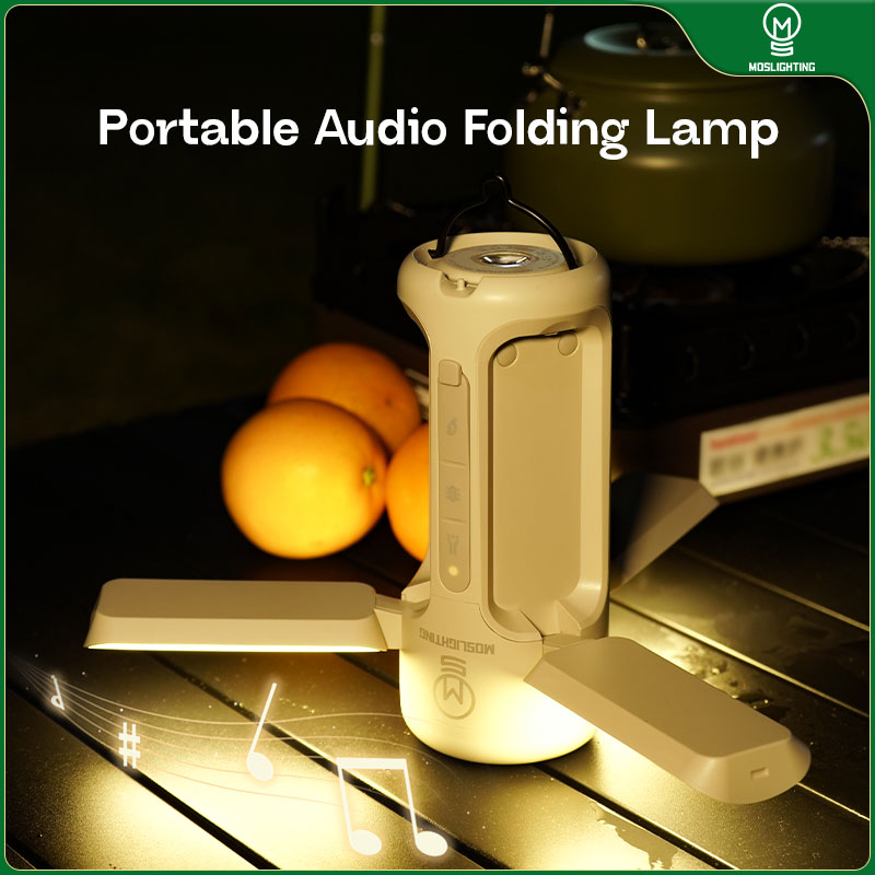 Zd Outdoor Camping - MOSLIGHTING พับกลางแจ้ง Camping โคมไฟลําโพงบลูทูธแบบพกพาไฟฉุกเฉินไฟฉายแขวนเต็นท์โคมไฟ