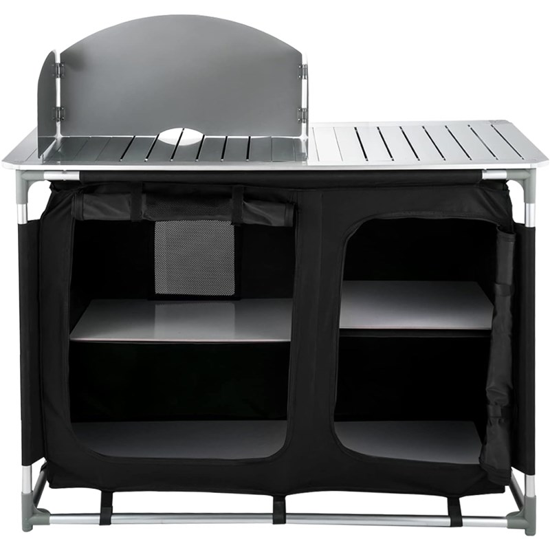 Outdoor Camping Dining Set - ชุดโต๊ะรับประทานอาหารอลูมิเนียมทันสมัยสำหรับตั้งแคมป์ พร้อมตู้เก็บของพกพาสำหรับปิกนิกและเฟอร์นิเจอร์กลางแจ้ง