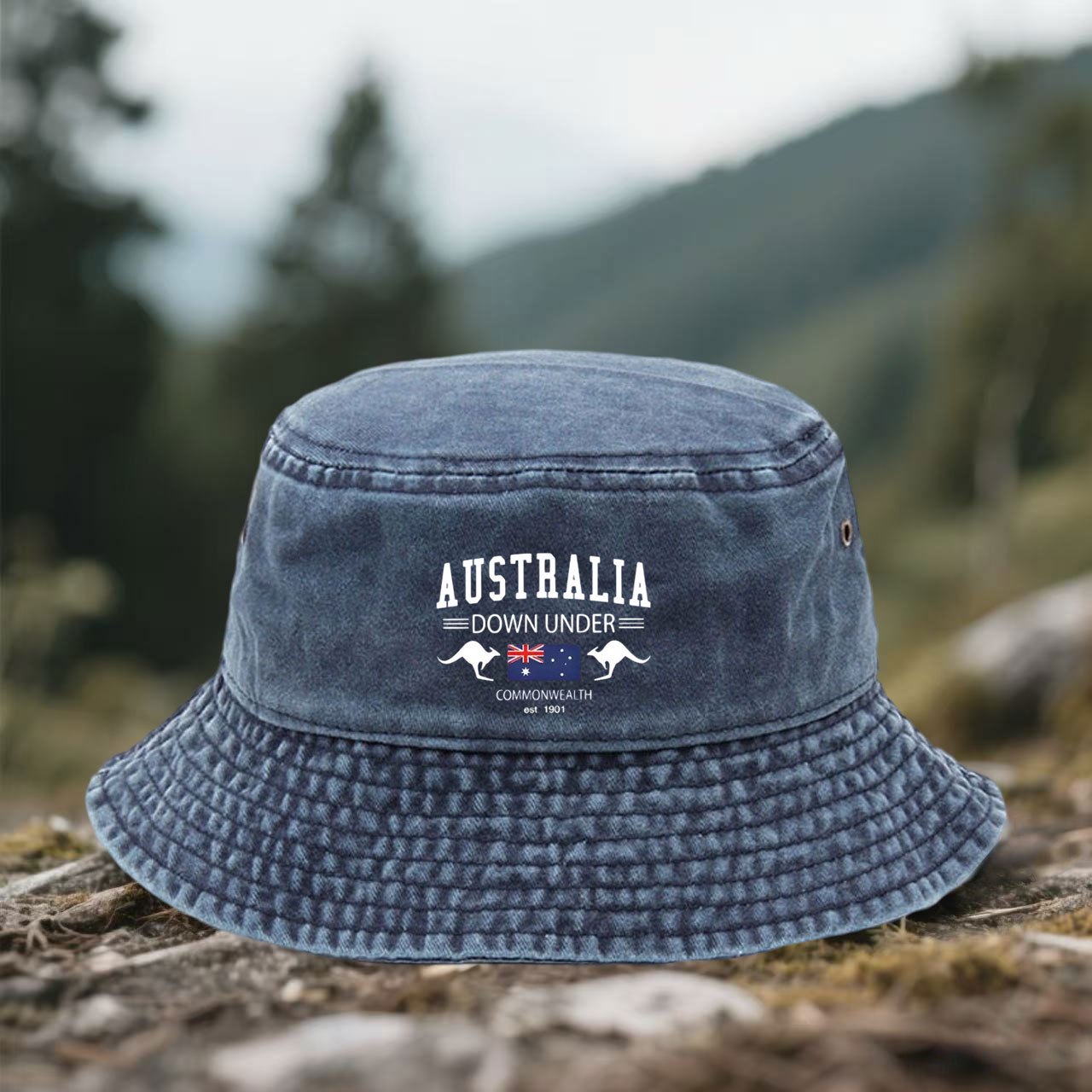 Outdoor Camping Australia - หมวกบักเก็ตแบบยูนิเซ็กซ์พิมพ์ลาย 