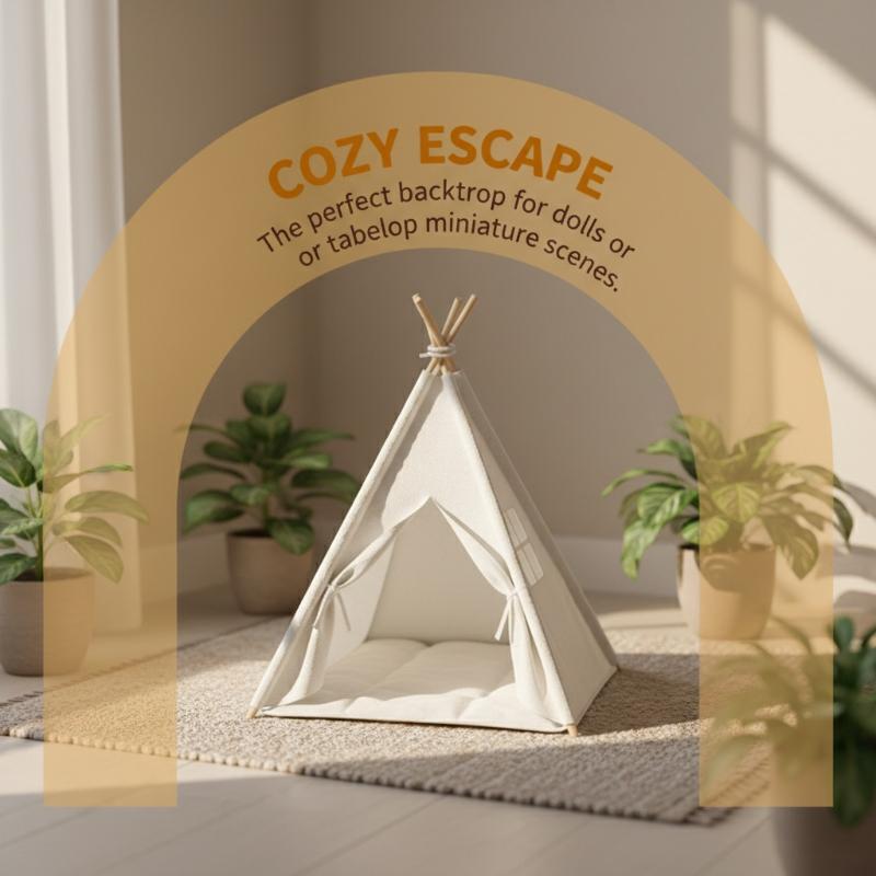 Outdoor Camping Gazebo - เต็นท์จำลองขนาด 1:12 สำหรับตกแต่งโมเดล ตั้งแคมป์กลางแจ้ง ของตกแต่งตุ๊กตา Ob11