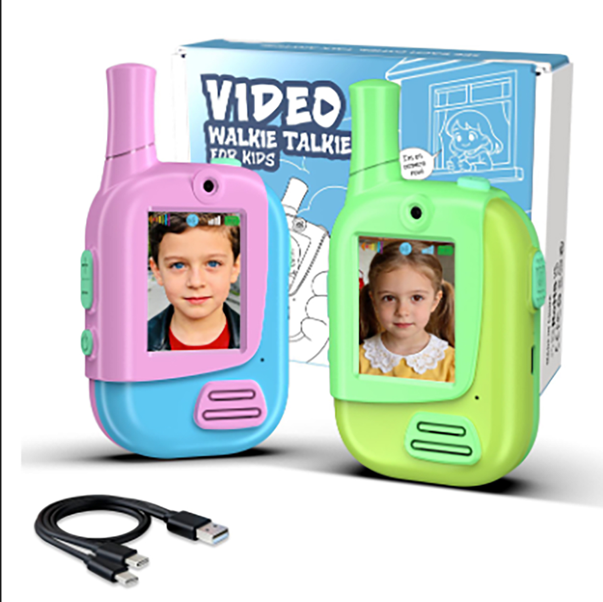 Outdoor Camping Games For Kids - เครื่องส่งรับวิทยุสำหรับเด็กแบบชาร์จไฟได้ 2 ชิ้น พร้อมฟังก์ชันเปลี่ยนเสียง 4 แบบ