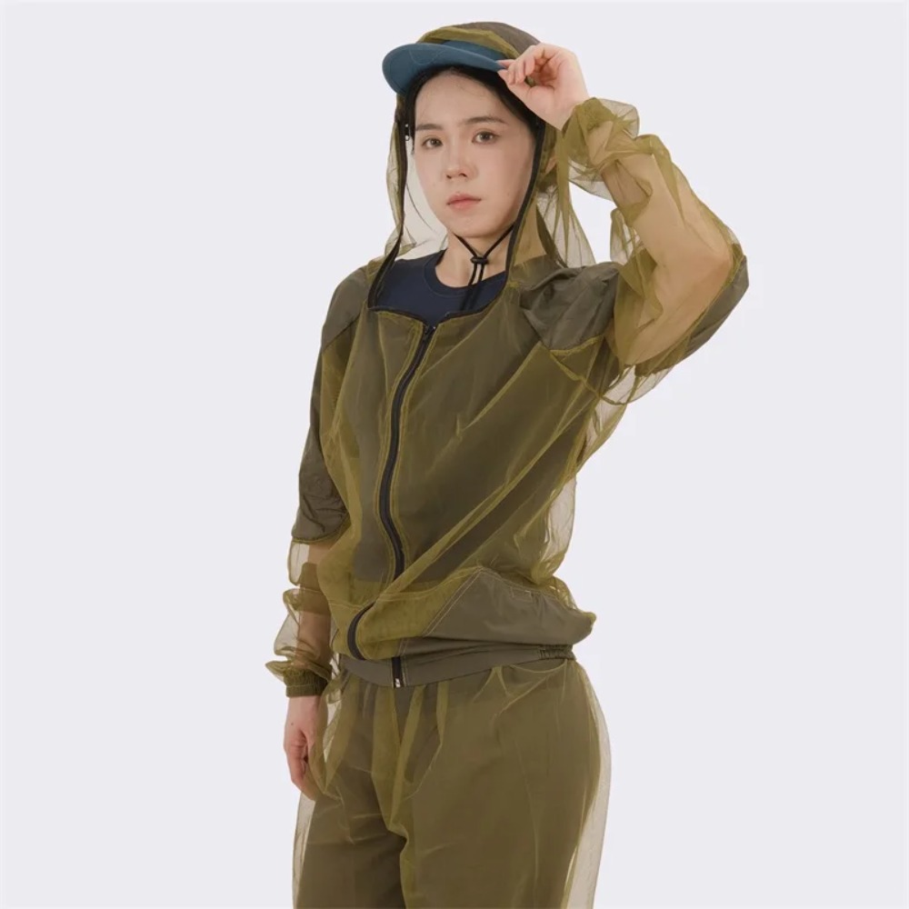 Camping Outdoor Clothing - ชุดป้องกันแมลงสำหรับการตั้งแคมป์กลางแจ้ง เสื้อผ้าตาข่ายระบายอากาศป้องกันยุง ชุดป้องกันแมลงสำหรับการเดินป่า ผจญภัย และตกปลาในพื้นที่ห่างไกล
