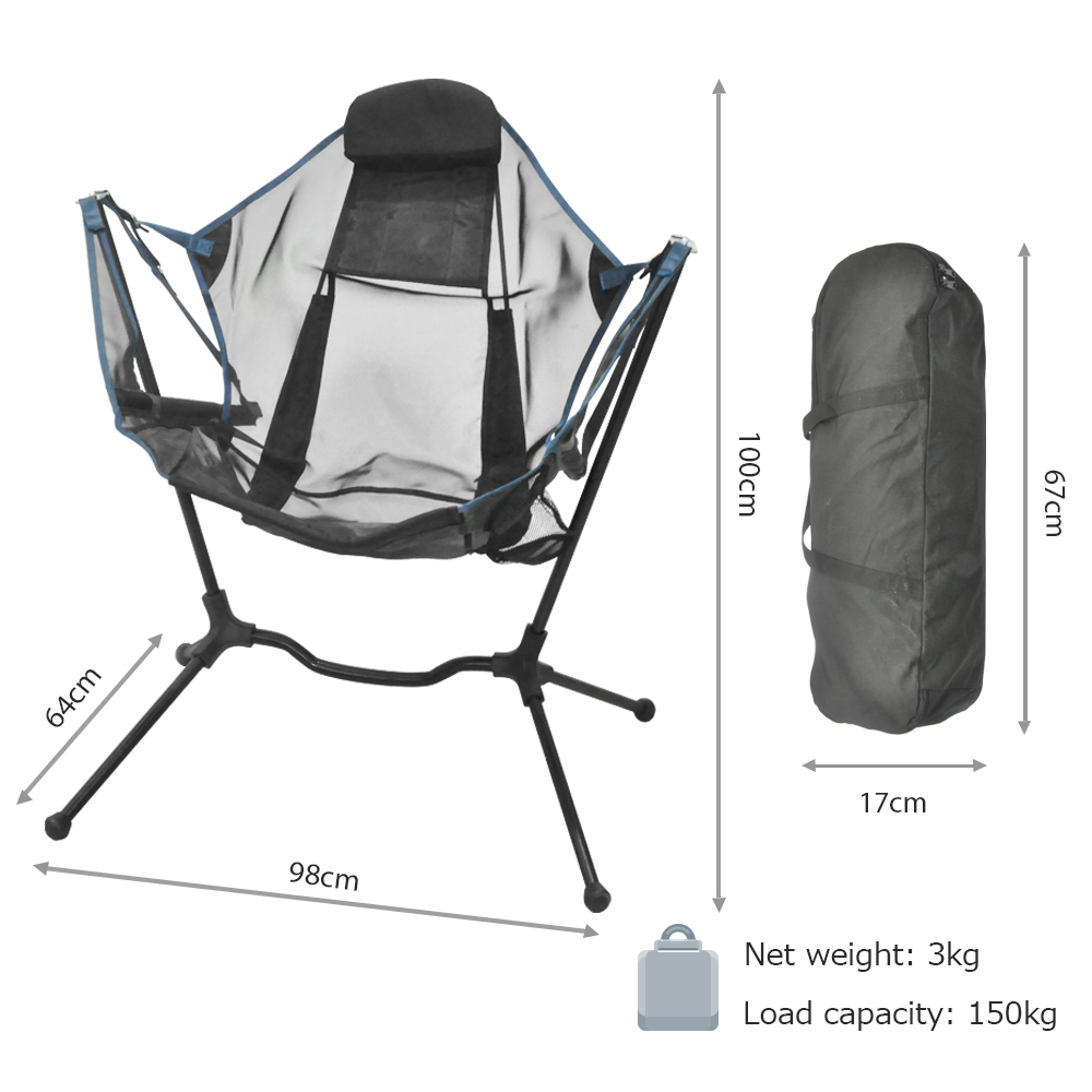 เก้าอี้พับสำหรับตั้งแคมป์แบบพก - Outdoor Camping Rocking Chair บทวิจารณ์และราคา