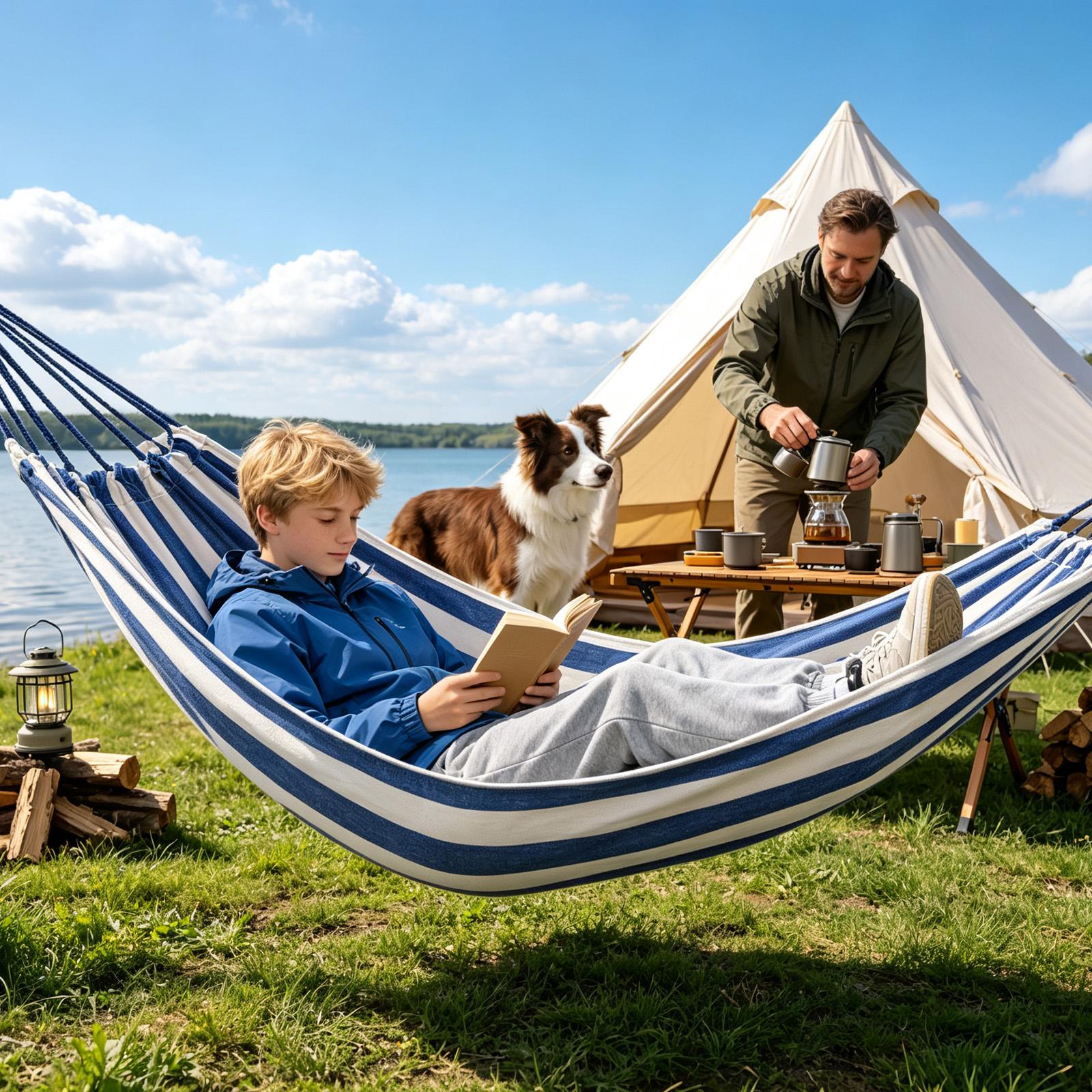 เปลญวนแบบพกพา 200x150 ซม. สะดว - Camping Hammock บทวิจารณ์และราคา
