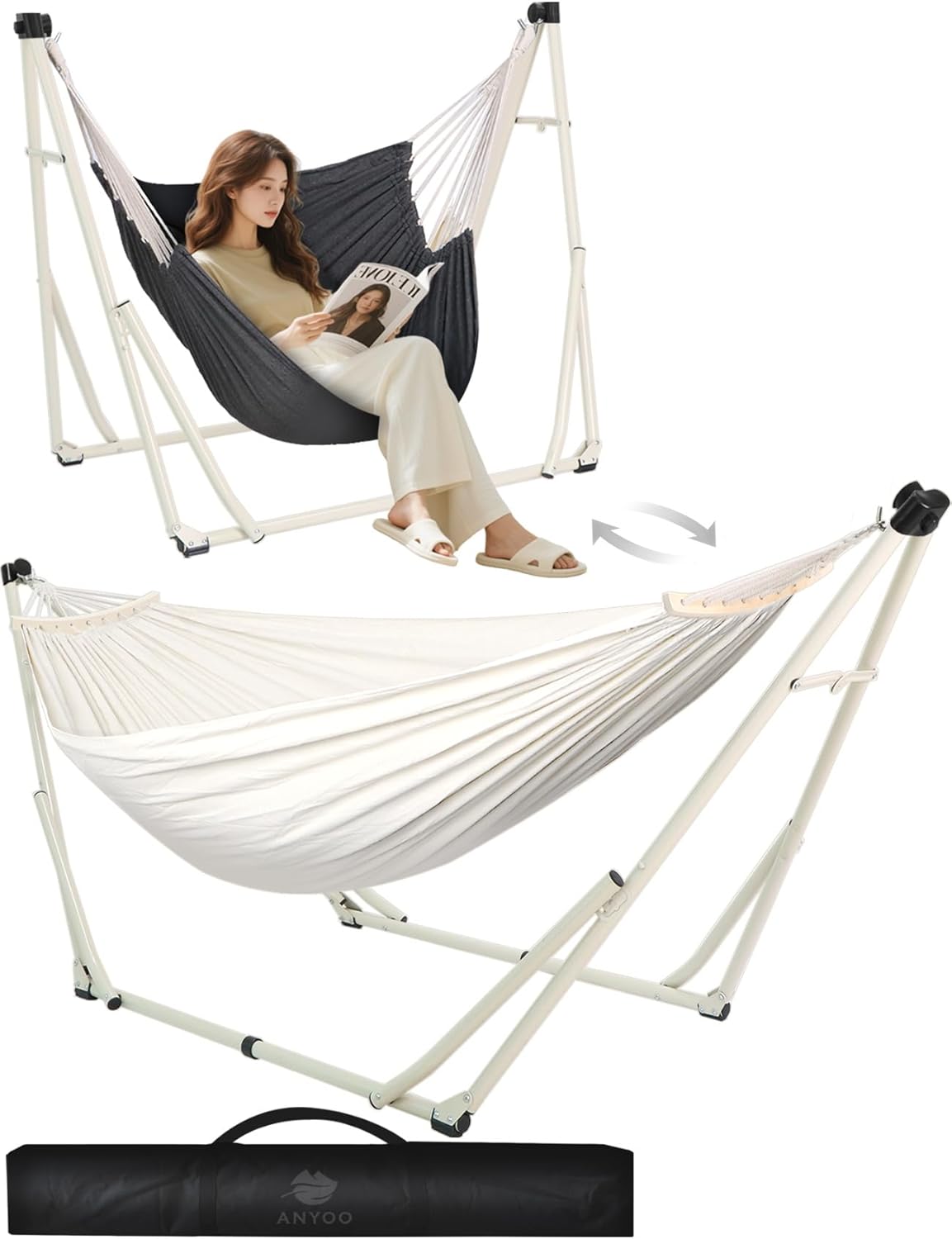 เปลญวนและเก้าอี้แกว่ง 2-in-1 พ - Camping Hammock บทวิจารณ์และราคา