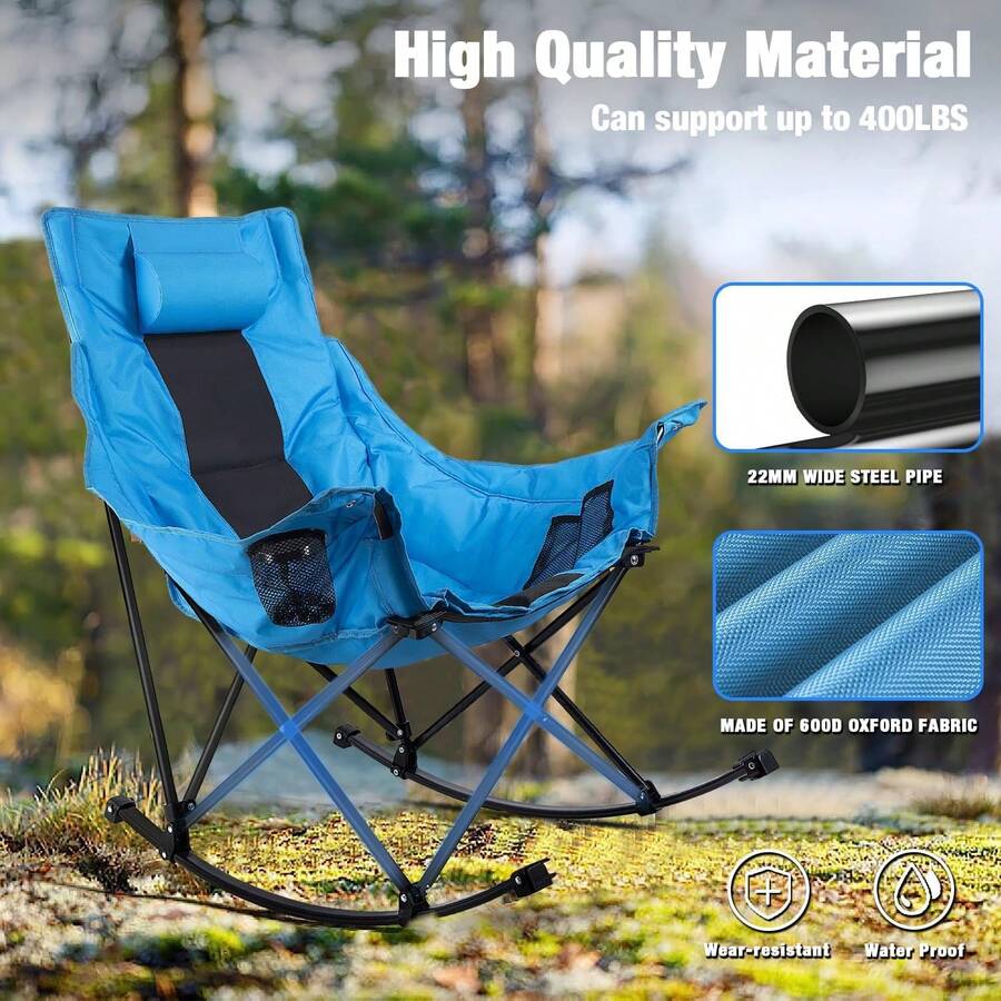 เก้าอี้โยกพับได้สำหรับตั้งแคมป - Outdoor Camping Rocking Chair บทวิจารณ์และราคา