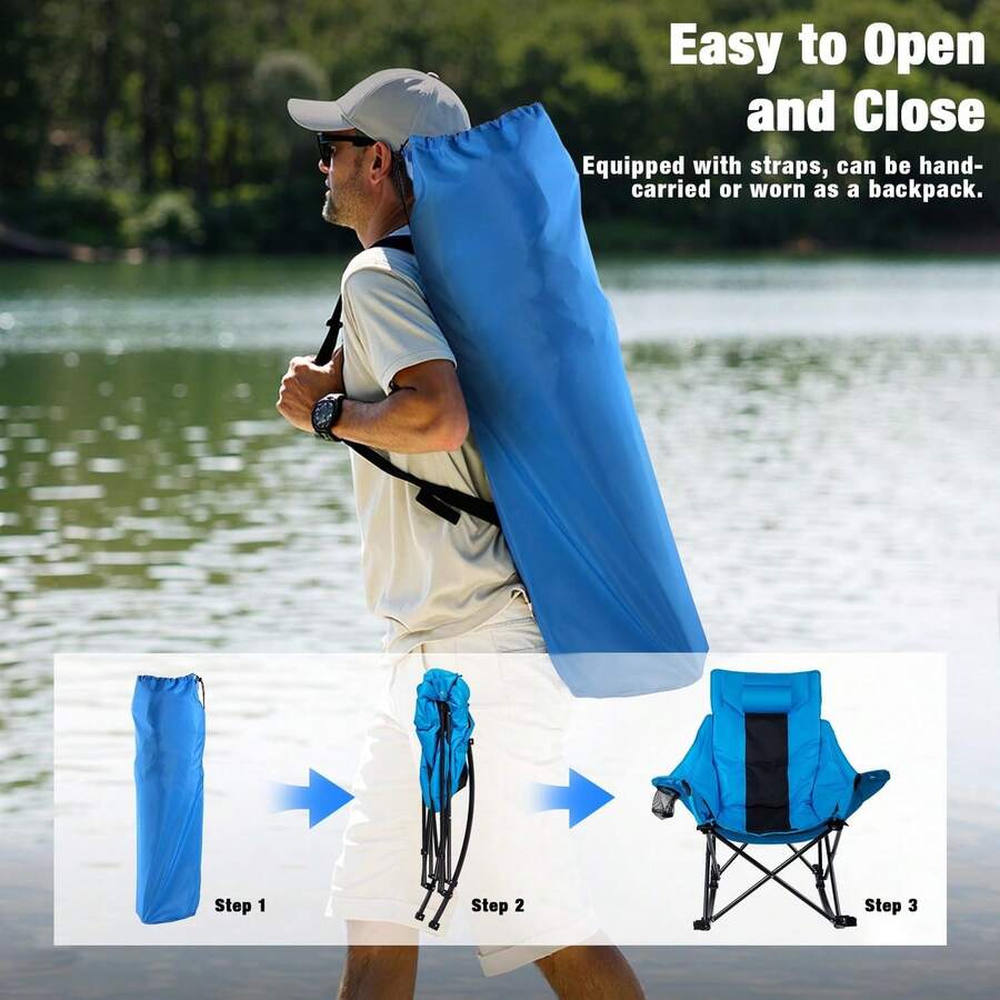เก้าอี้โยกพับได้สำหรับตั้งแคมป - Outdoor Camping Rocking Chair บทวิจารณ์และราคา