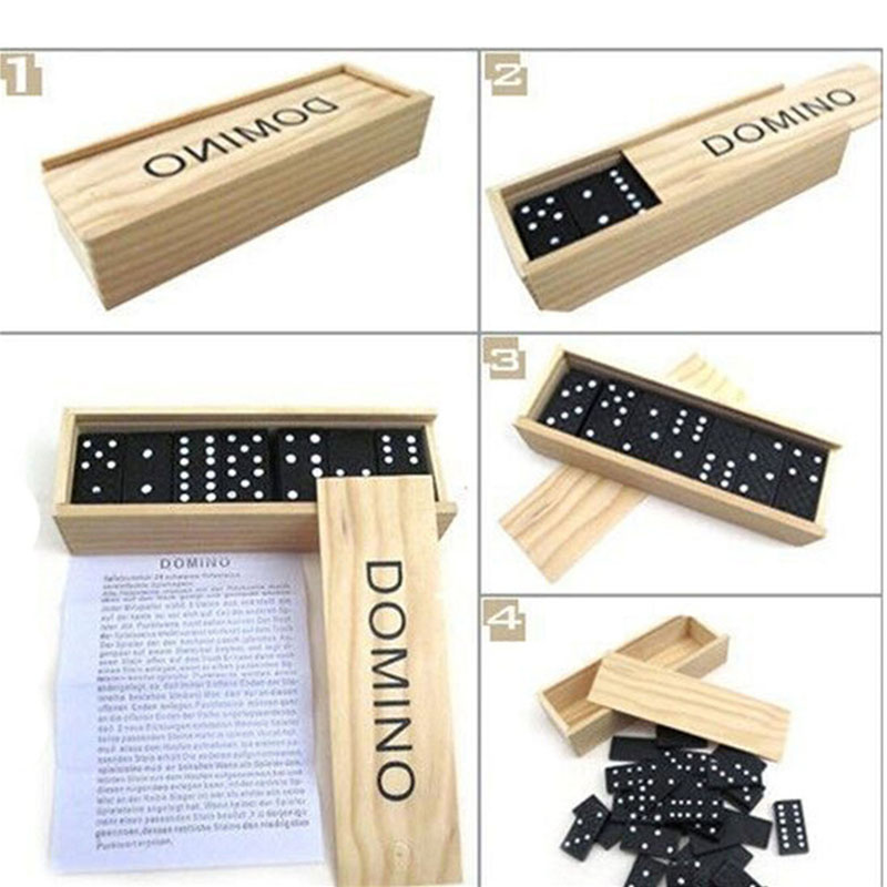 28 ชิ้น/เซ็ตเกมกระดานโดมิโนไม้ - Outdoor Camping Games For Kids บทวิจารณ์และราคา