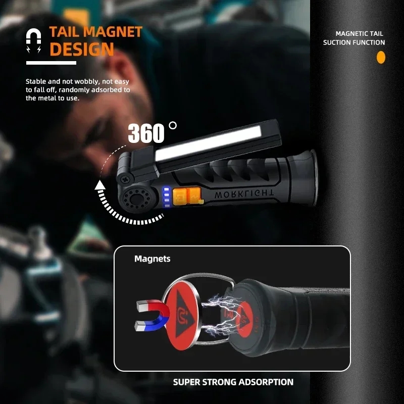 ไฟฉาย LED แบบพกพา COB ชาร์จไฟผ - Outdoor Camping Decor บทวิจารณ์และราคา