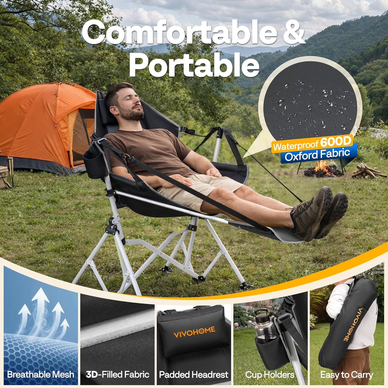 เก้าอี้แคมป์ปิ้งแบบเปลญวนพกพาพ - Camping Hammock บทวิจารณ์และราคา