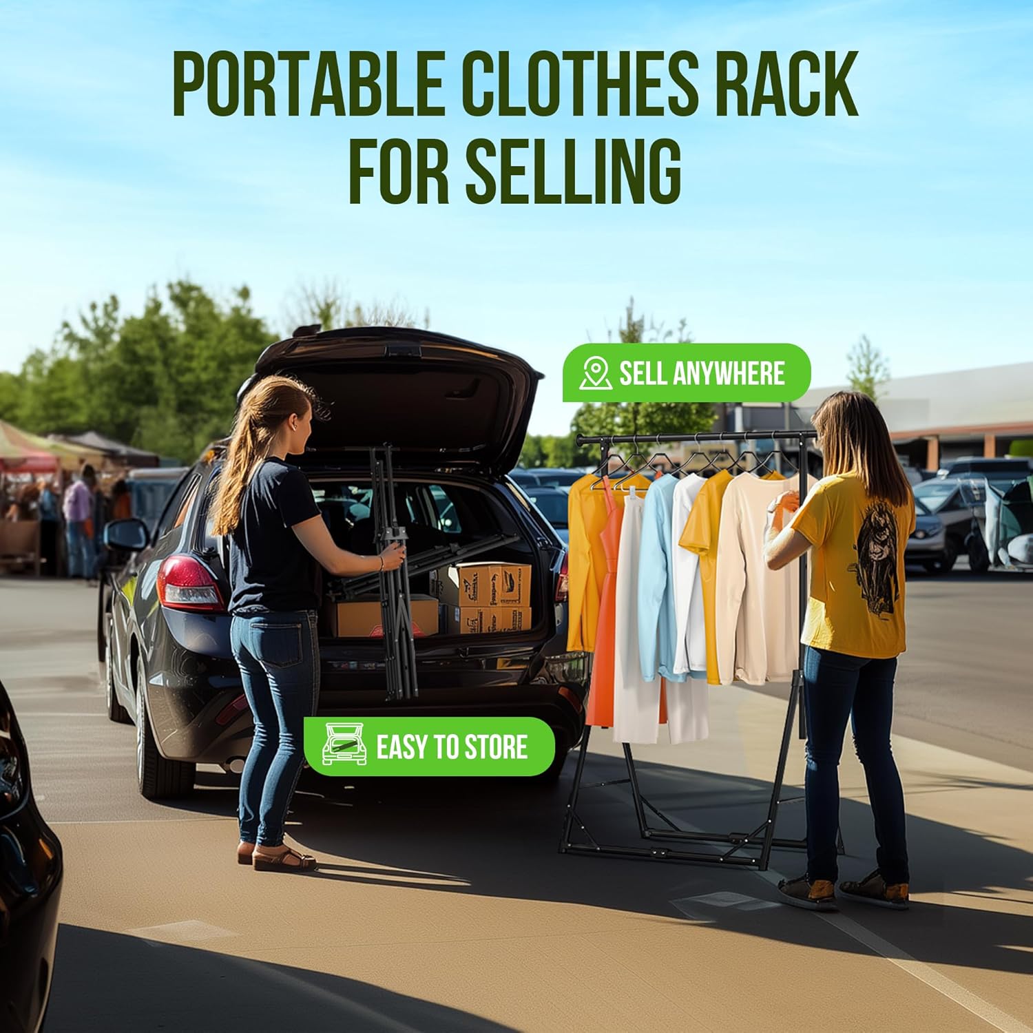 ราวแขวนเสื้อผ้าแบบพับได้ HOME  - Camping Outdoor Clothing บทวิจารณ์และราคา