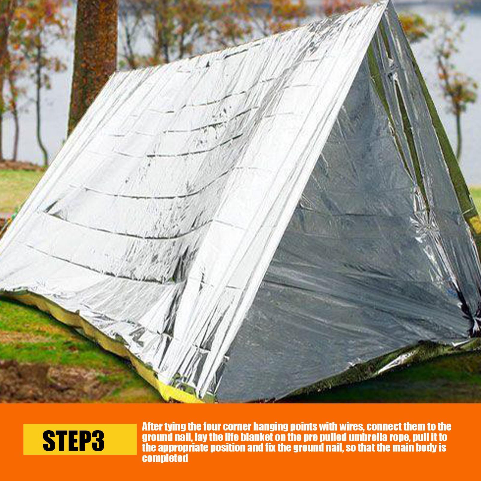 1PC ผ้าห่มฉุกเฉินกันลมกันน้ำฟอ - Outdoor Camping Essential Gear บทวิจารณ์และราคา