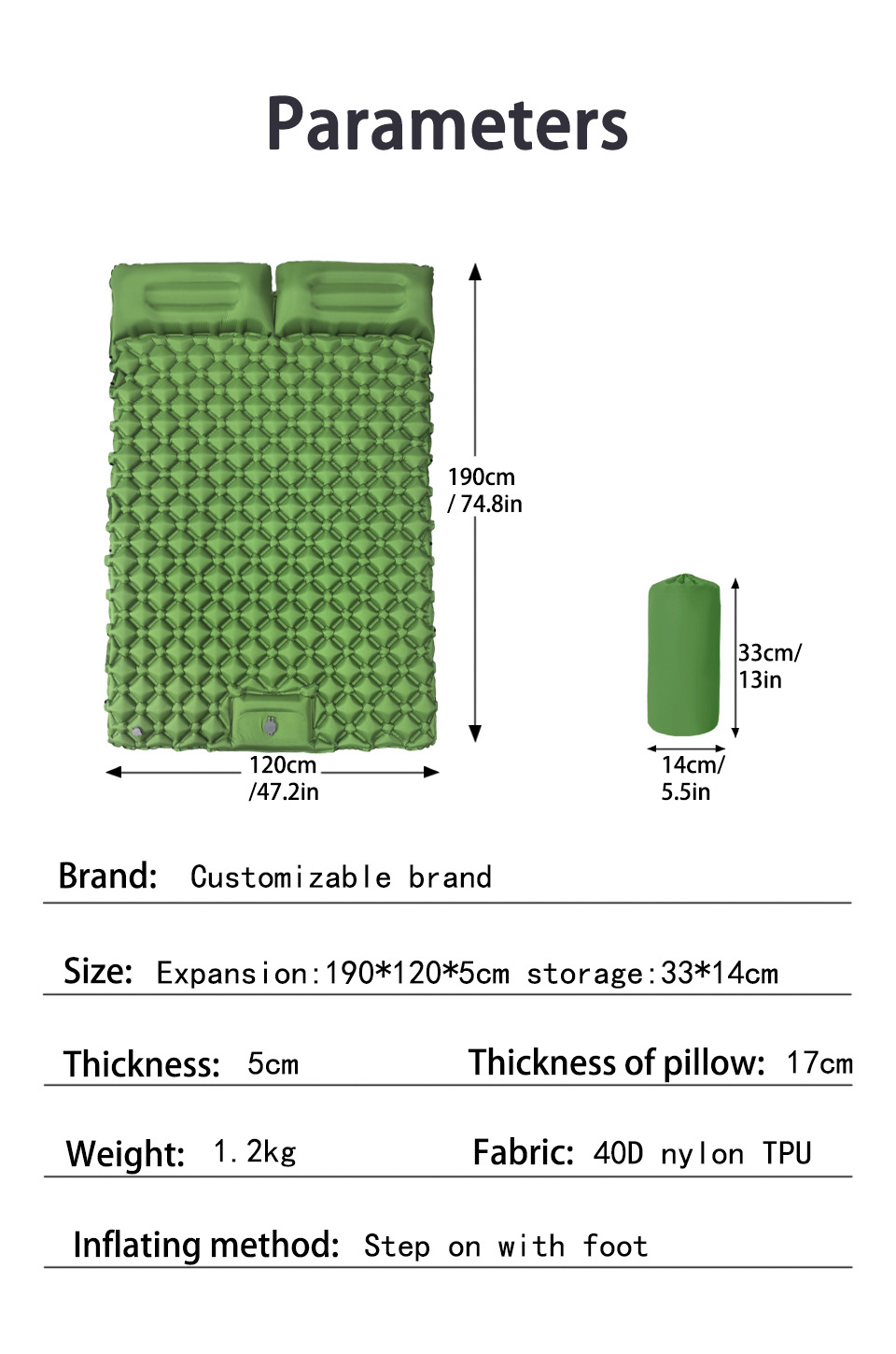 ที่นอนเป่าลมสำหรับตั้งแคมป์พร้ - Camp Pillow Compressible บทวิจารณ์และราคา