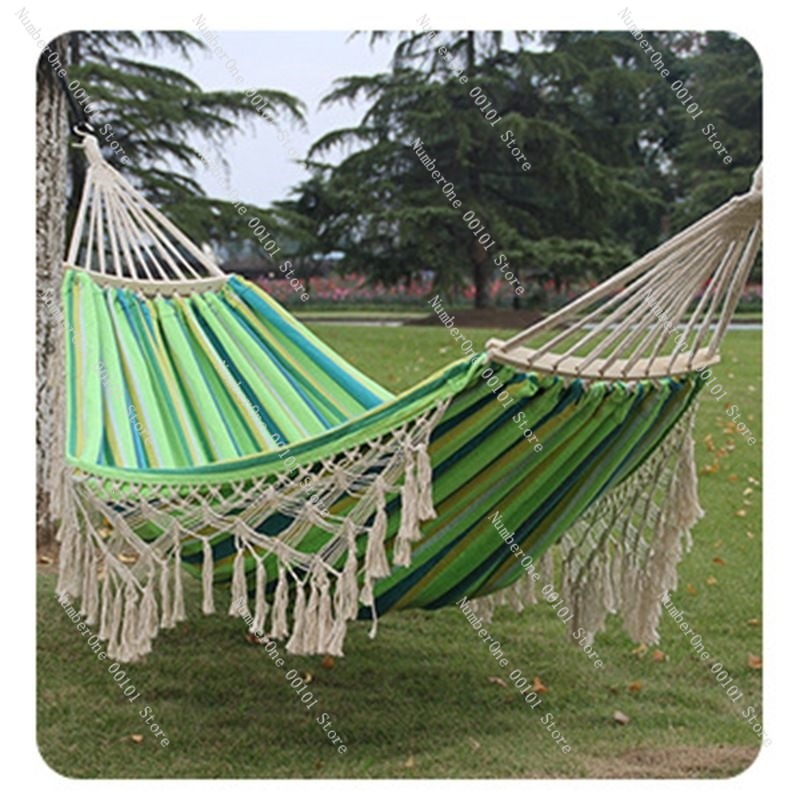 เปลญวนผ้าแคนวาสแบบคู่ พร้อมพู่ - Camping Hammock บทวิจารณ์และราคา