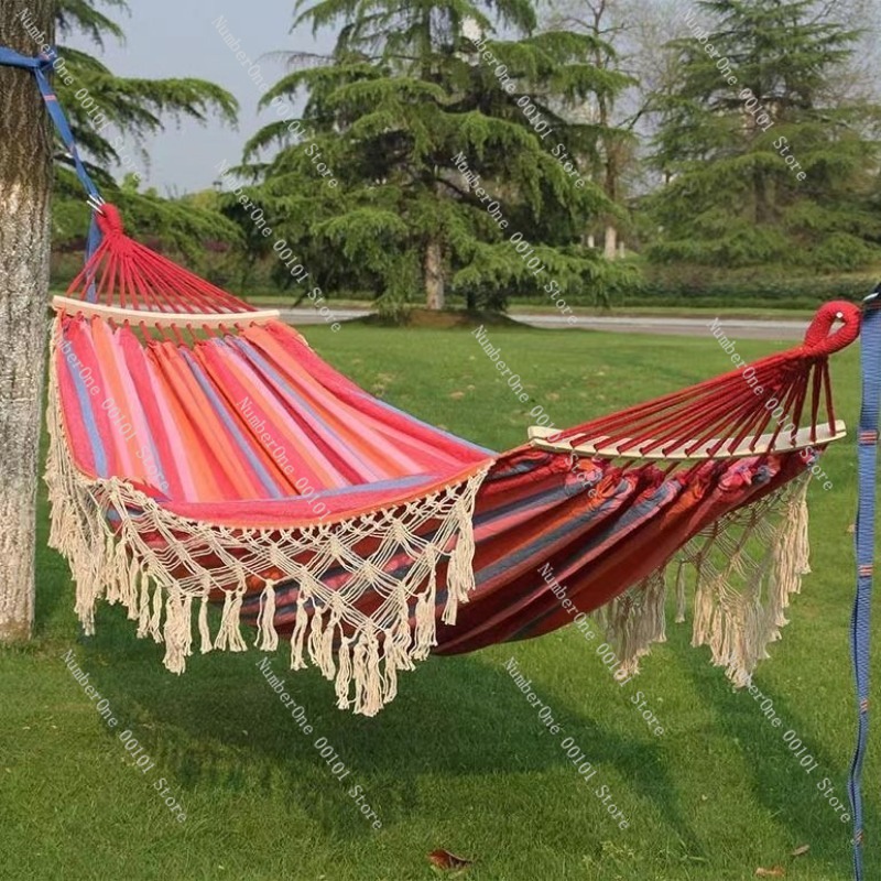 เปลญวนผ้าแคนวาสแบบคู่ พร้อมพู่ - Camping Hammock บทวิจารณ์และราคา