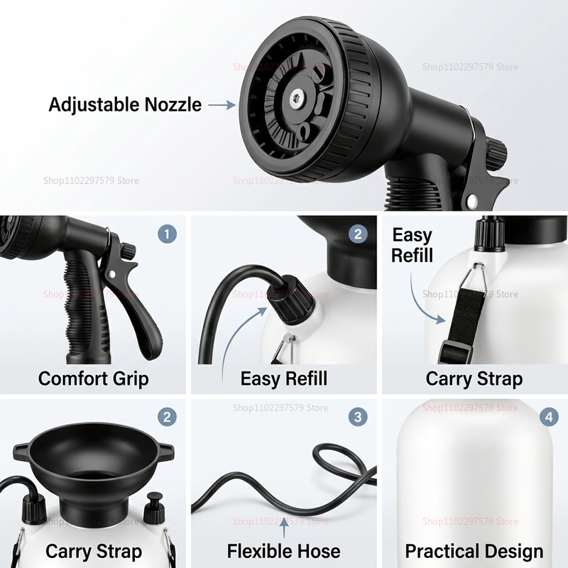 5L ฝักบัวอาบน้ำแบบพกพา ปั๊มมือ - Outdoor Camping Activities บทวิจารณ์และราคา