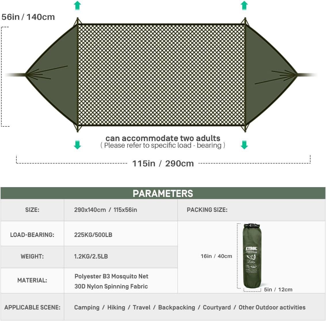 เปลญวนสำหรับตั้งแคมป์ 3-in-1 พ - Camping Hammock บทวิจารณ์และราคา