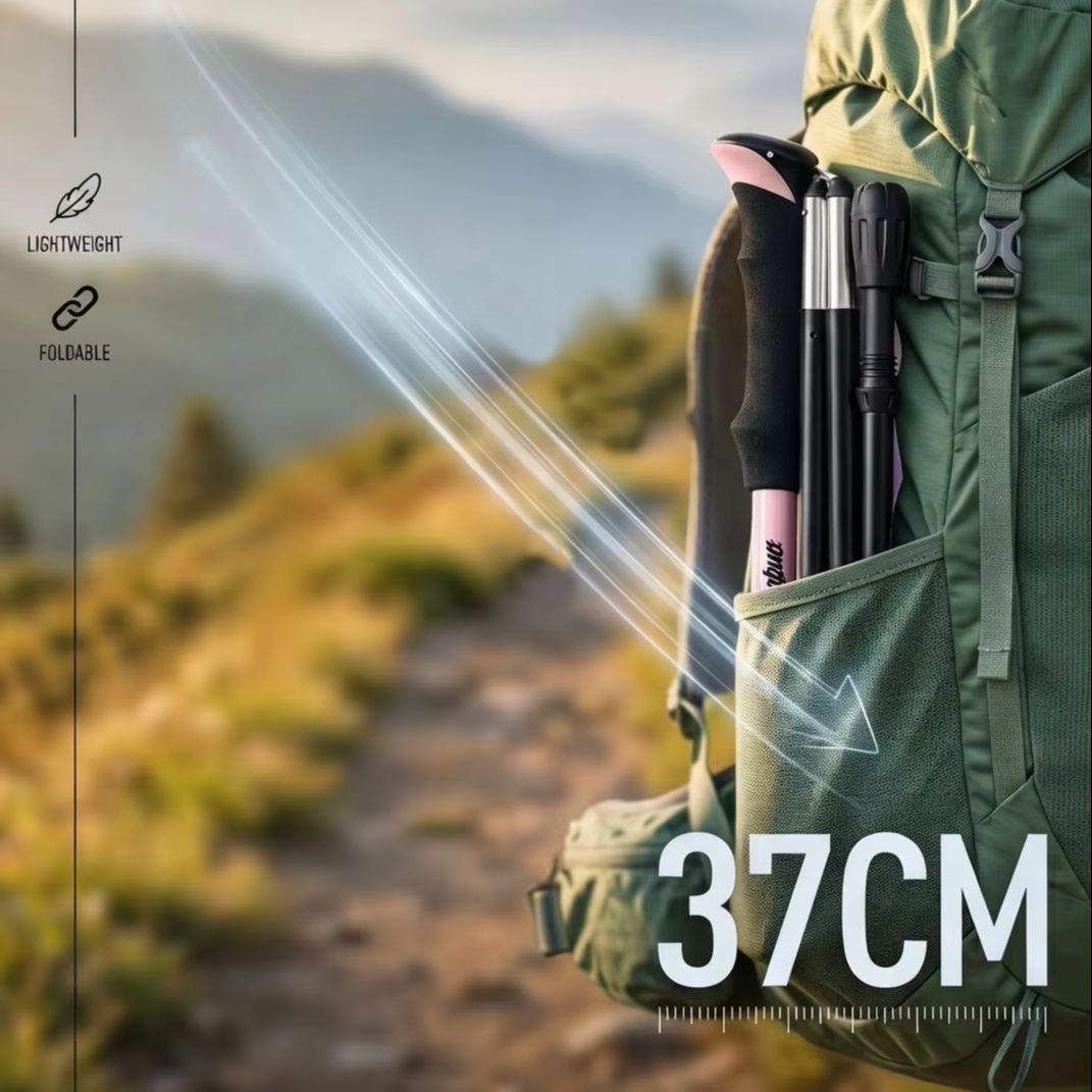 ไม้เท้าเดินป่าแบบพับได้ขนาด 37 - Zd Outdoor Camping บทวิจารณ์และราคา