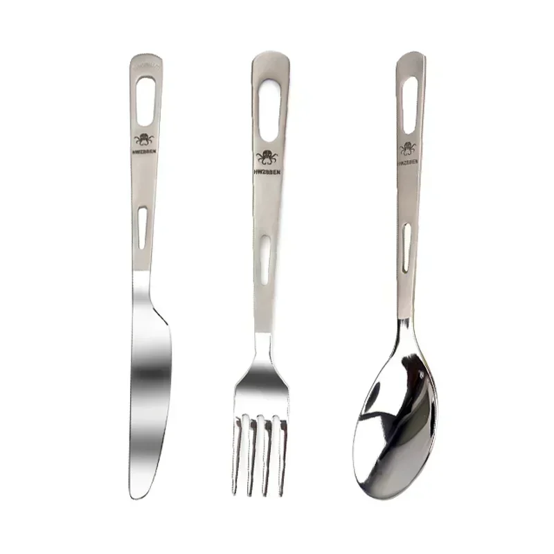 Hwzbben ชุดมีดส้อมช้อนไทเทเนีย - Outdoor Camping Dining Set บทวิจารณ์และราคา