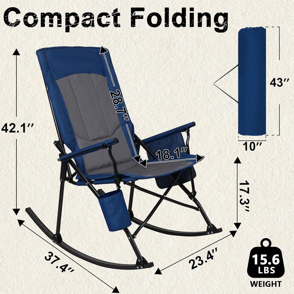 เก้าอี้โยกพกพาแบบพับได้ 2 ตัว  - Outdoor Camping Rocking Chair บทวิจารณ์และราคา