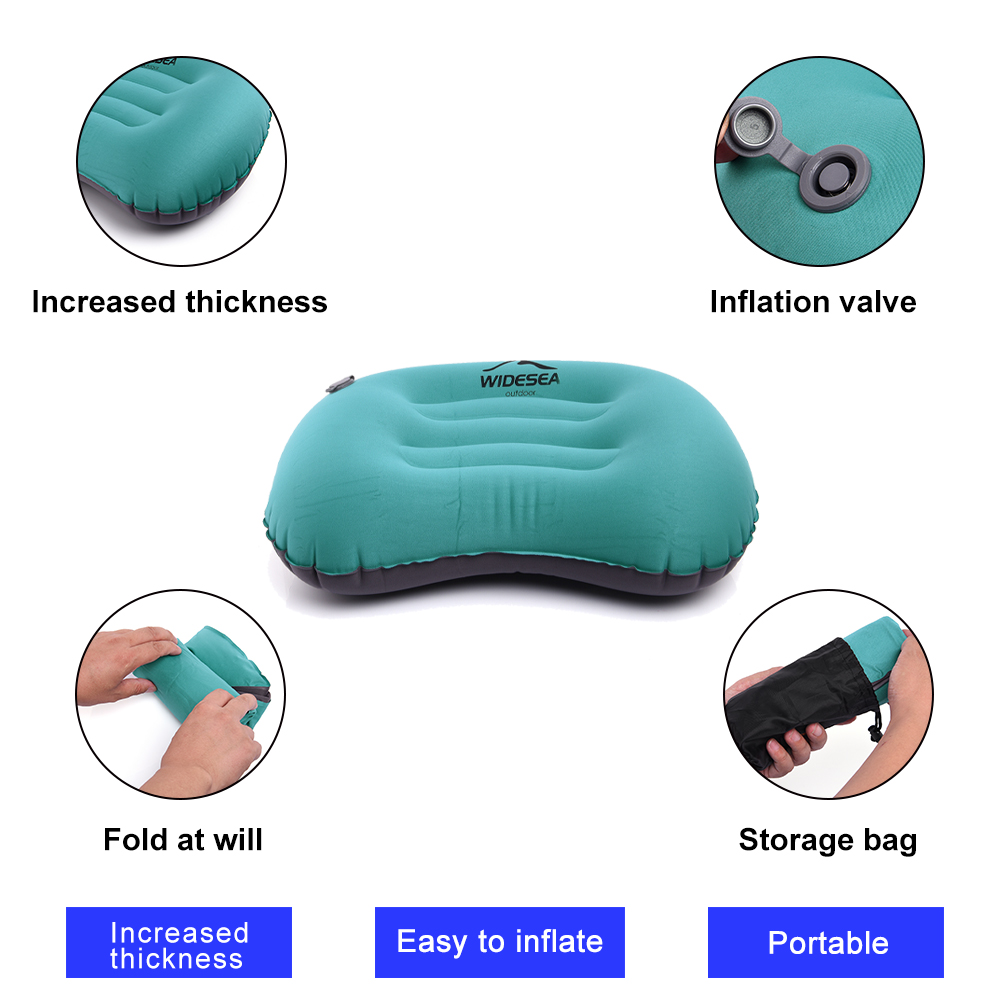 Widesea หมอนเป่าลมแบบพกพาอุปกร - Camp Pillow Compressible บทวิจารณ์และราคา