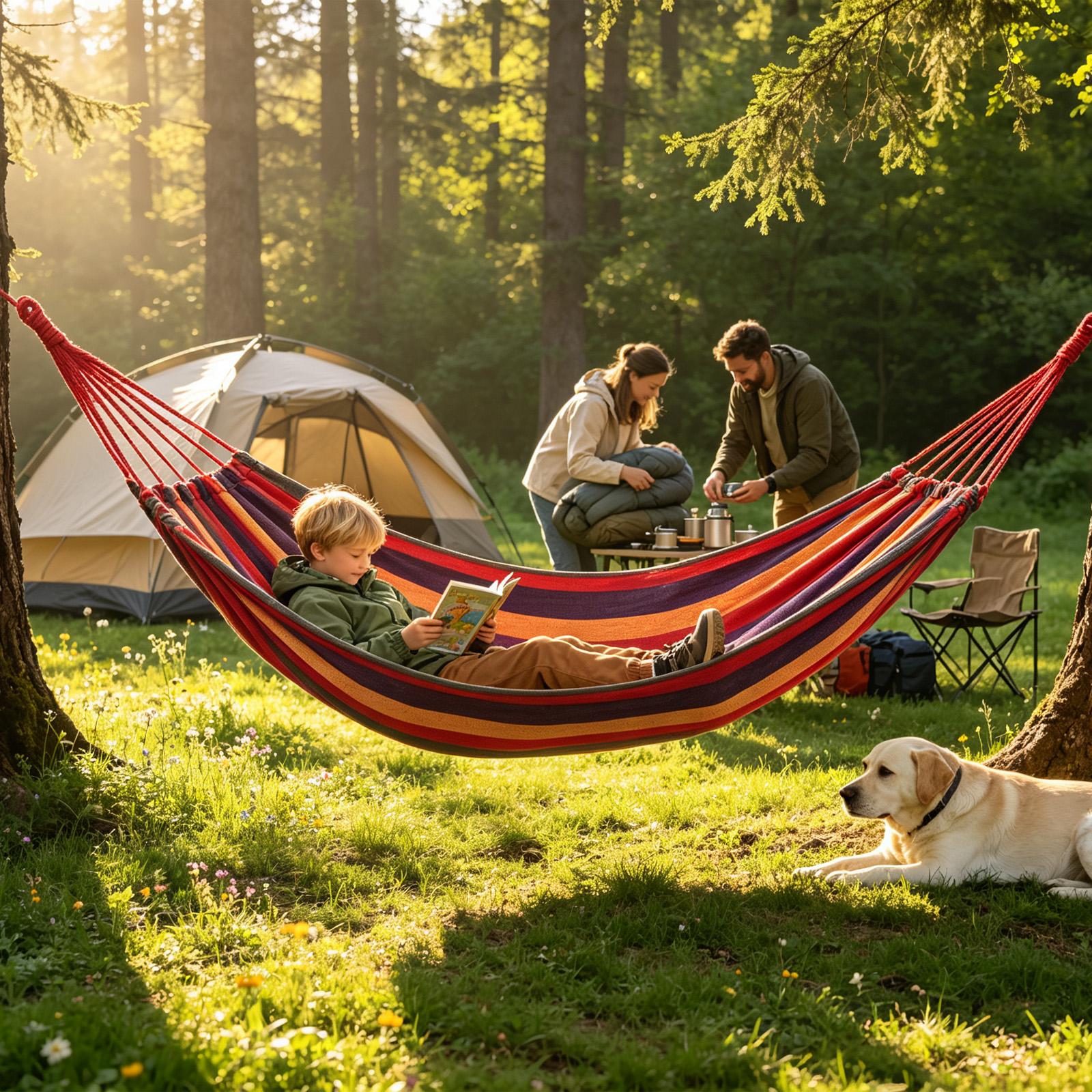 เปลญวนแบบพกพา 200x150 ซม. น้ำห - Camping Hammock บทวิจารณ์และราคา