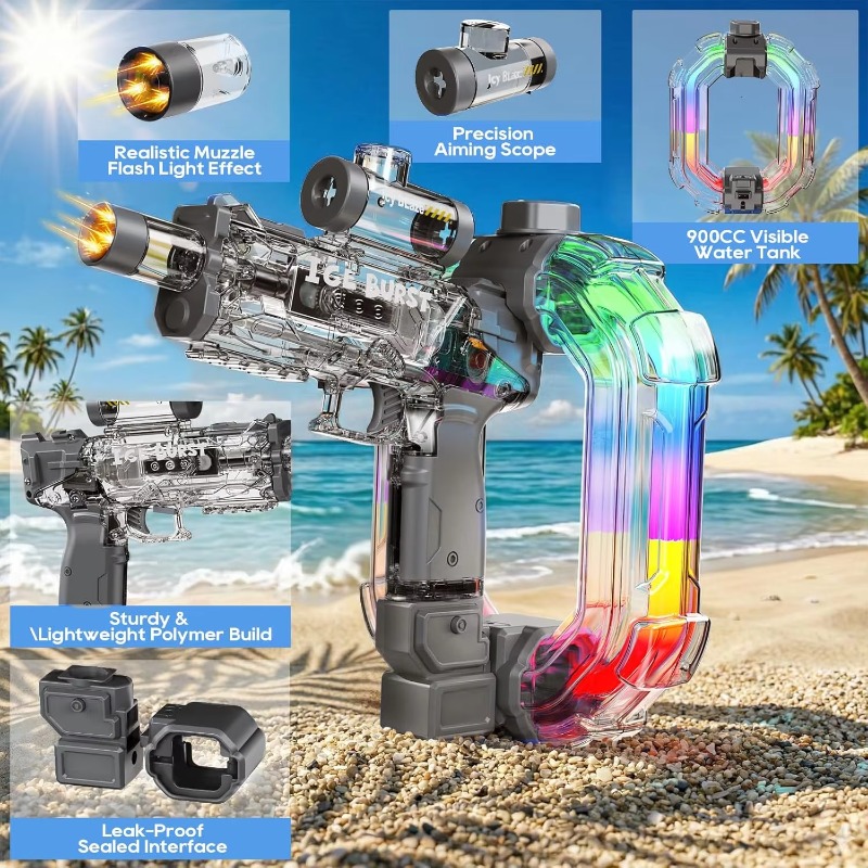 ปืนฉีดน้ำไฟฟ้ารูปวงแหวน LED สำ - Outdoor Camping Games For Kids บทวิจารณ์และราคา
