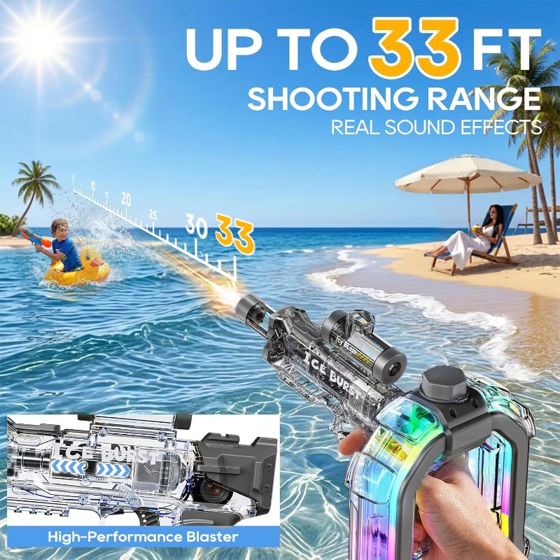 ปืนฉีดน้ำไฟฟ้ารูปวงแหวน LED สำ - Outdoor Camping Games For Kids บทวิจารณ์และราคา