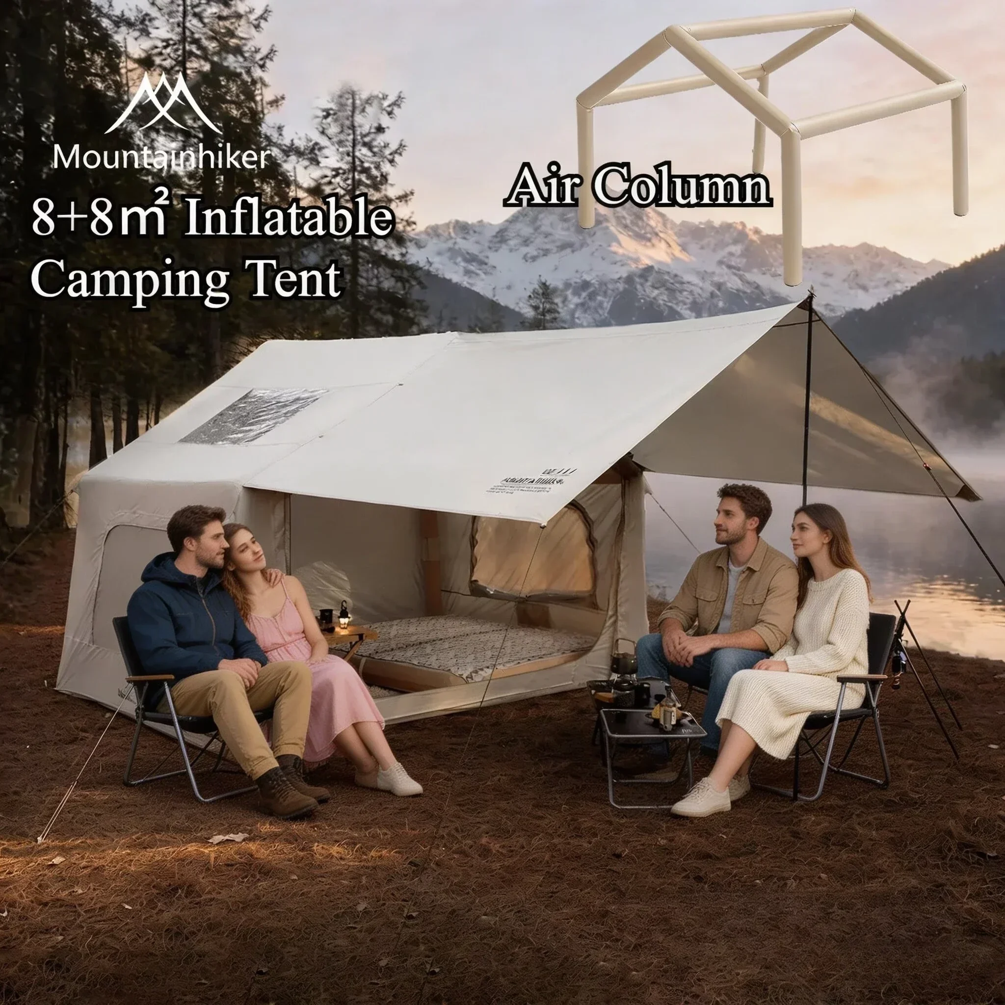 8+8 ㎡   เต็นท์ตั้งแคมป์แบบเป่า - Outdoor Camping Gazebo บทวิจารณ์และราคา