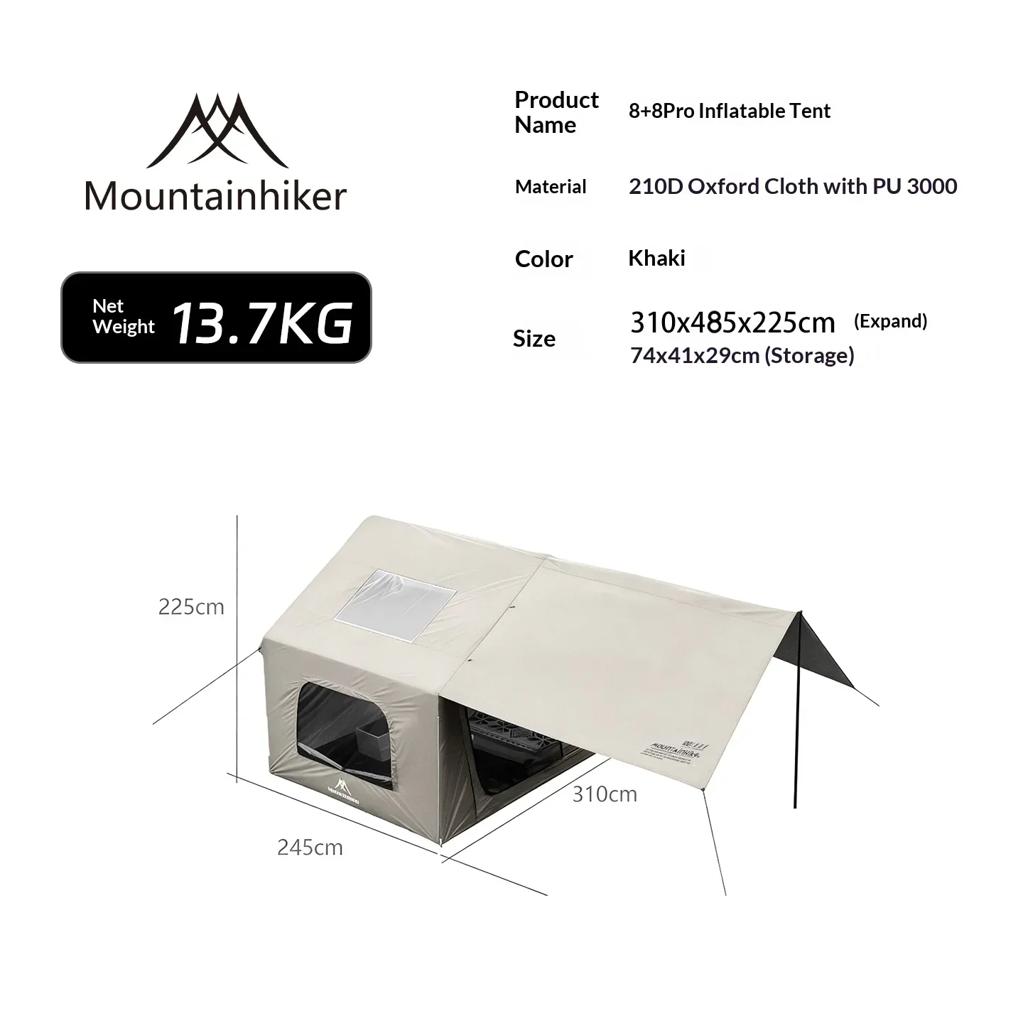8+8 ㎡   เต็นท์ตั้งแคมป์แบบเป่า - Outdoor Camping Gazebo บทวิจารณ์และราคา