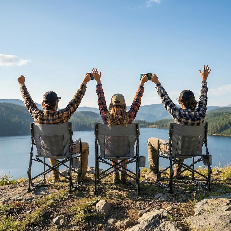 เก้าอี้โยกพับได้สำหรับตั้งแคมป - Outdoor Camping Rocking Chair บทวิจารณ์และราคา