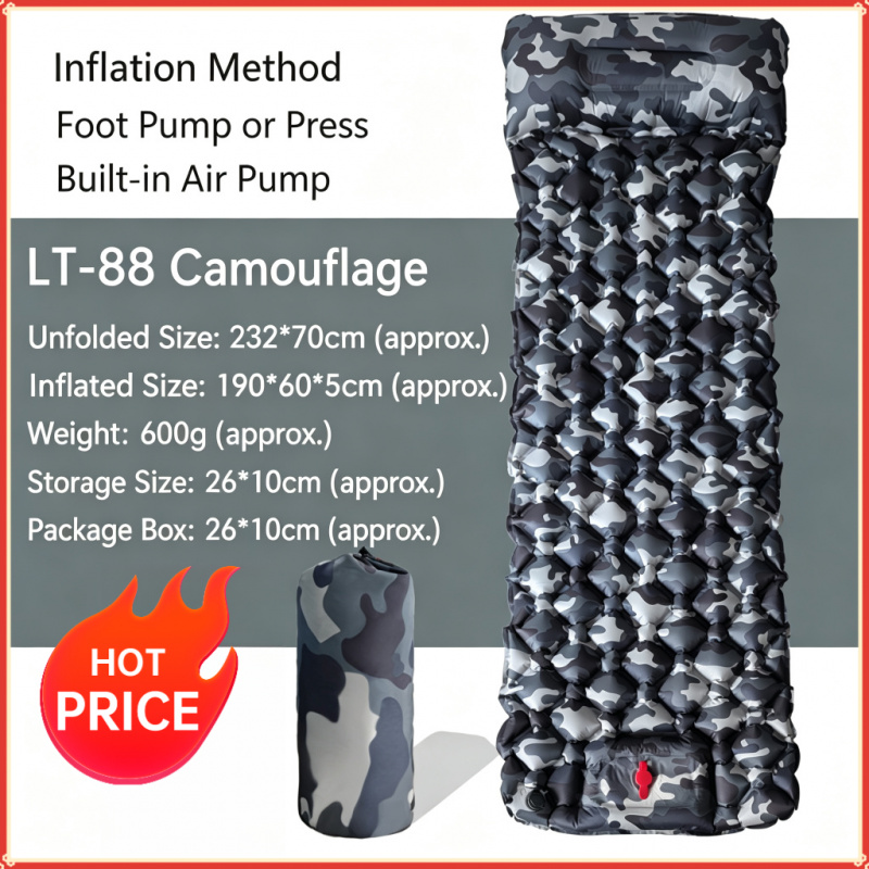 ที่นอนเป่าลมสำหรับตั้งแคมป์กลา - Camp Pillow Compressible บทวิจารณ์และราคา